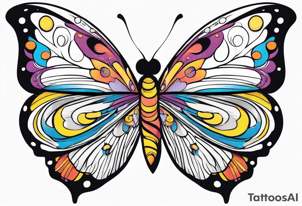 Butterfly but with portrait on 1 of wing tattoo idea