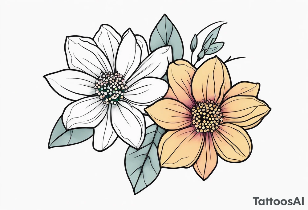 Heather and Tayah as a stem of a flower tattoo idea