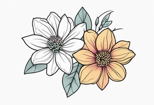 Heather and Tayah as a stem of a flower tattoo idea