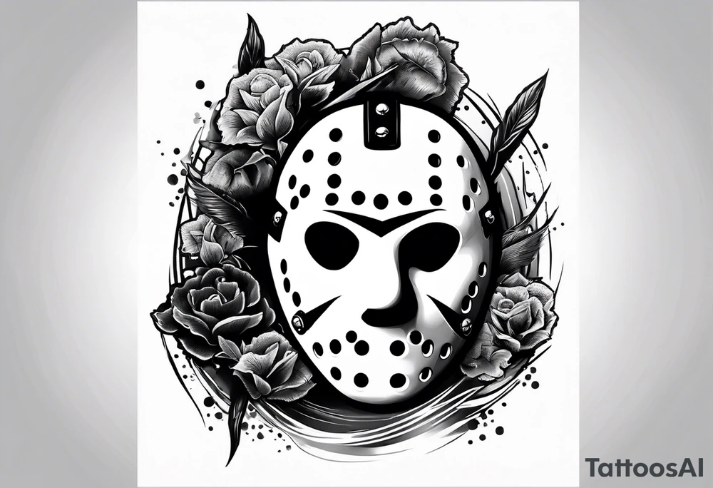 Friday the 13th Jason mask, horror, Japanese art tattoo idea