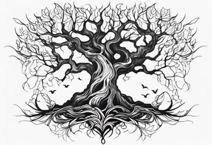 CREEPY TREE GHOST tattoo idea
