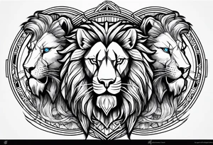 Spartan and lion tattoo idea