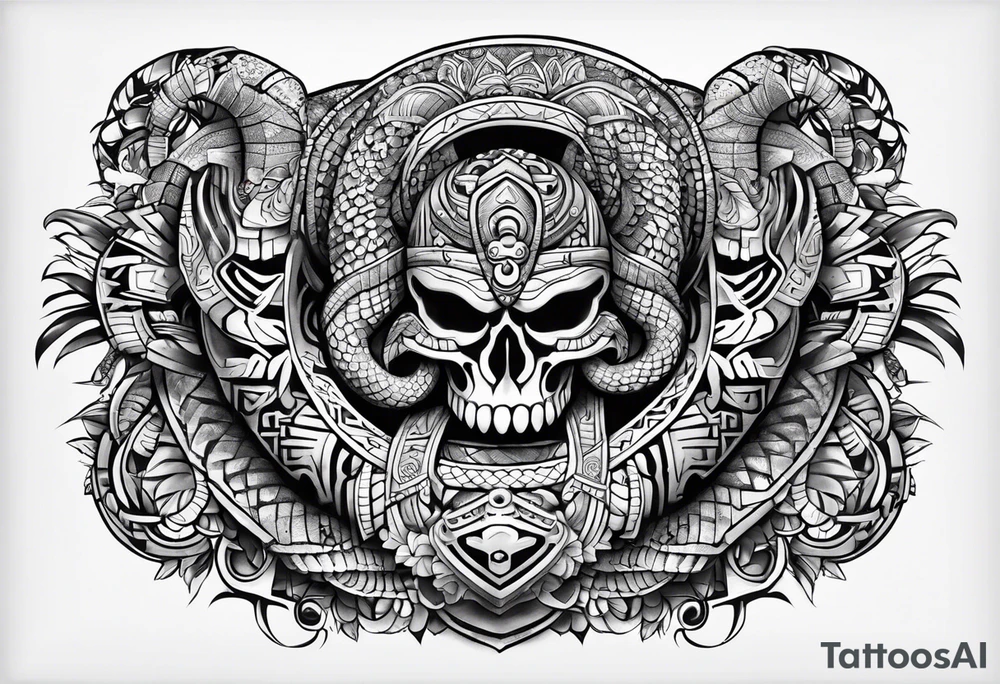 Aztec snake tattoo idea