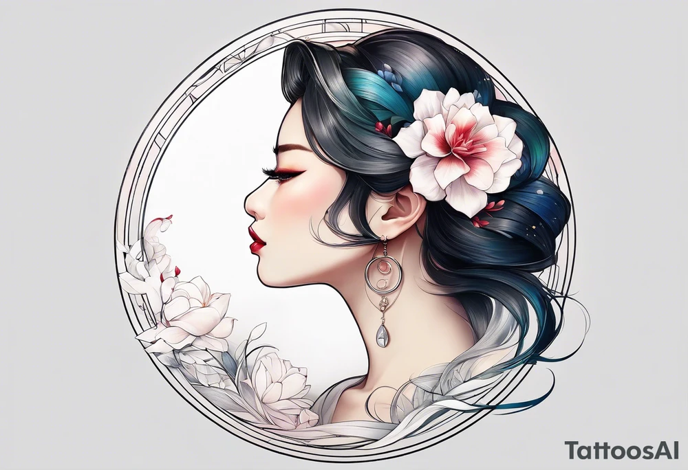 letter delta inside a circle, subtle, for a young woman tattoo idea