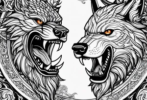 Odin Vs Fenrir tattoo idea