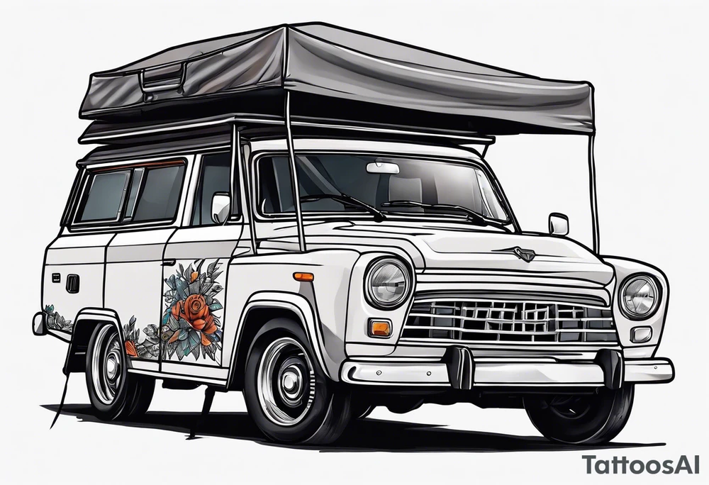 Car with a rooftent tattoo idea