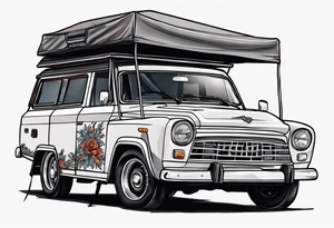 Car with a rooftent tattoo idea