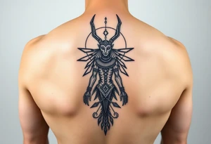 "Anubis in ufo 

Style: sacral geometry blackwork. Thigh/calf placement." tattoo idea