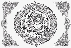 Dragon Outside Mandala tattoo idea