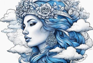 Blue Bellrog with clouds tattoo idea