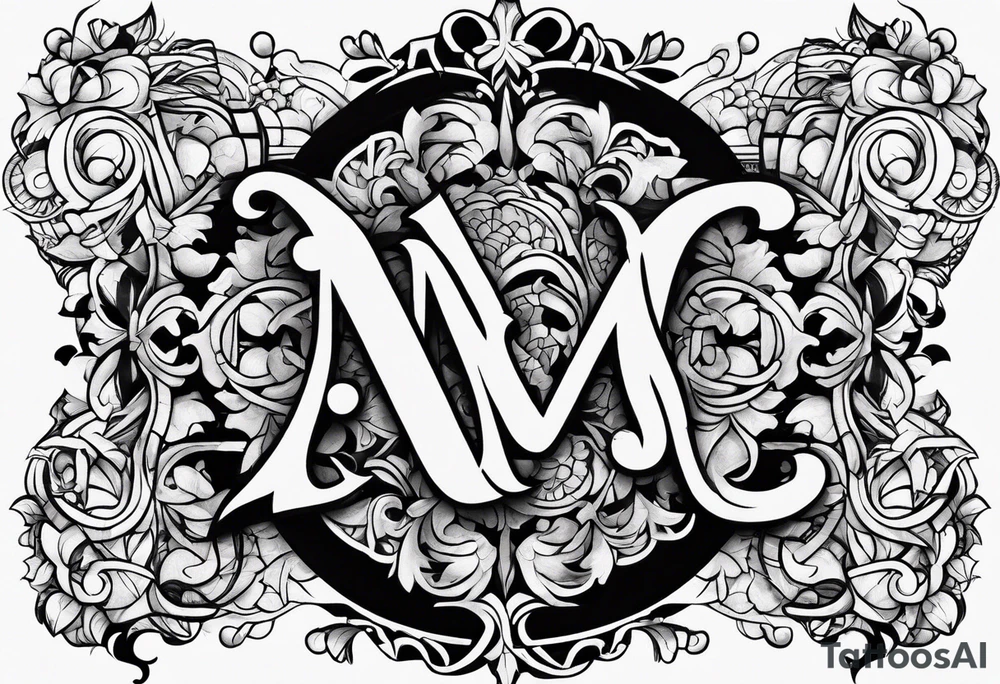 Letters M and S intertwined tattoo idea