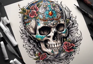 skeleton running from the world tattoo idea