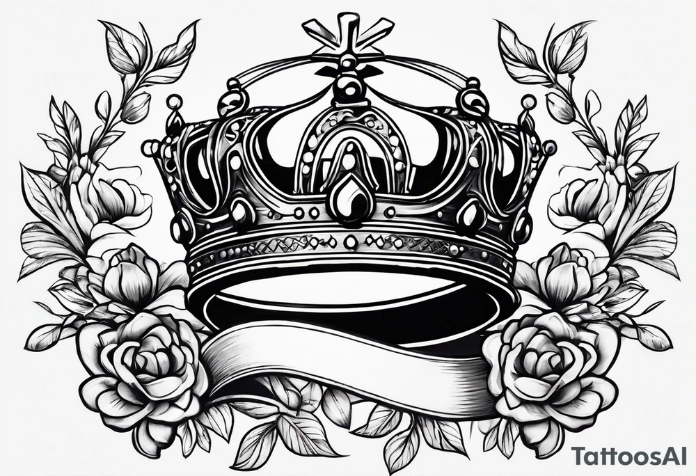 French crown tattoo idea