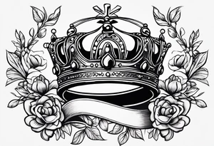 French crown tattoo idea