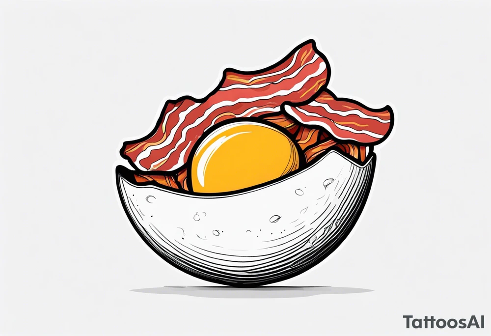 Egg with bacon tattoo idea