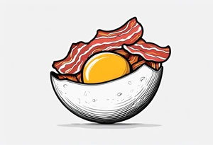 Egg with bacon tattoo idea