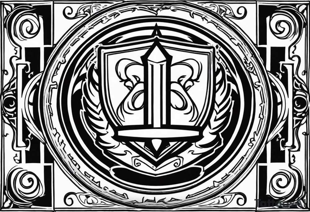 Valhalla fire sword shield stairs tattoo idea