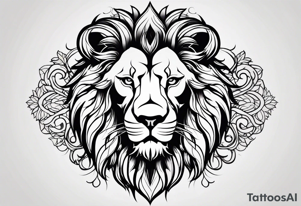 gothic lion tattoo idea
