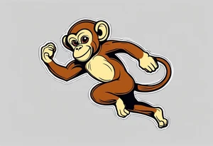 full body jumping monkey tattoo idea