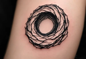 A representation of a worm hole with 2 sides tattoo idea