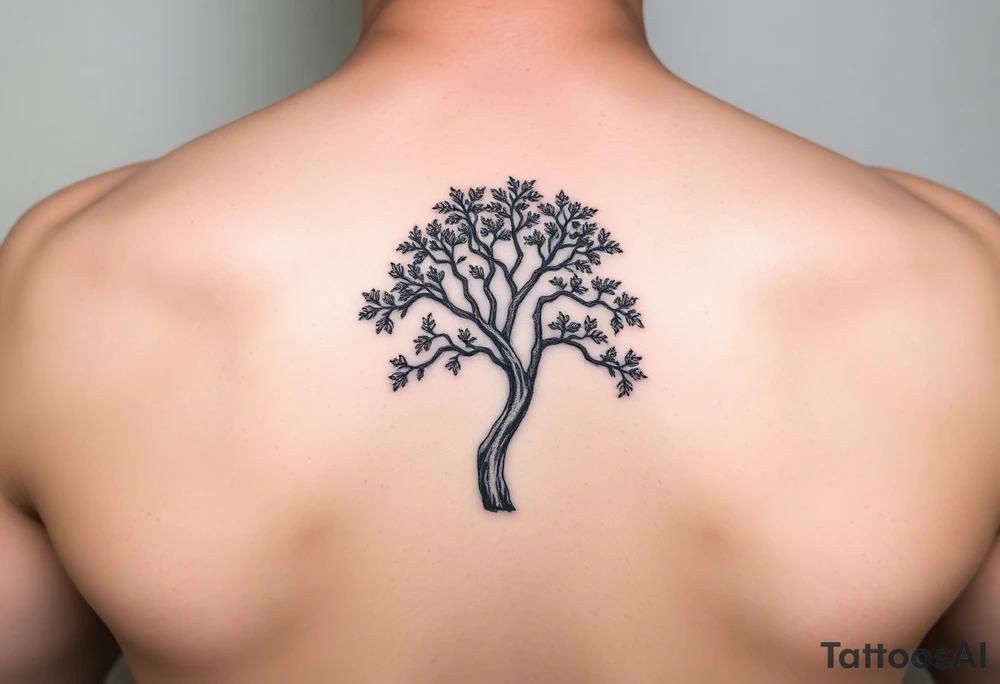 Lace band coming from a jacaranda tree tattoo idea