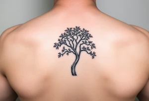 Lace band coming from a jacaranda tree tattoo idea