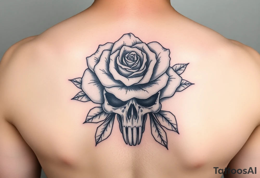 Carnation, Violet, rose scull tattoo idea
