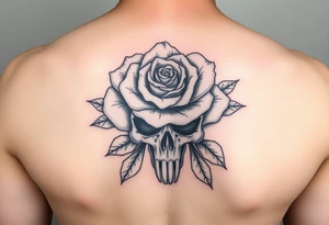 Carnation, Violet, rose scull tattoo idea