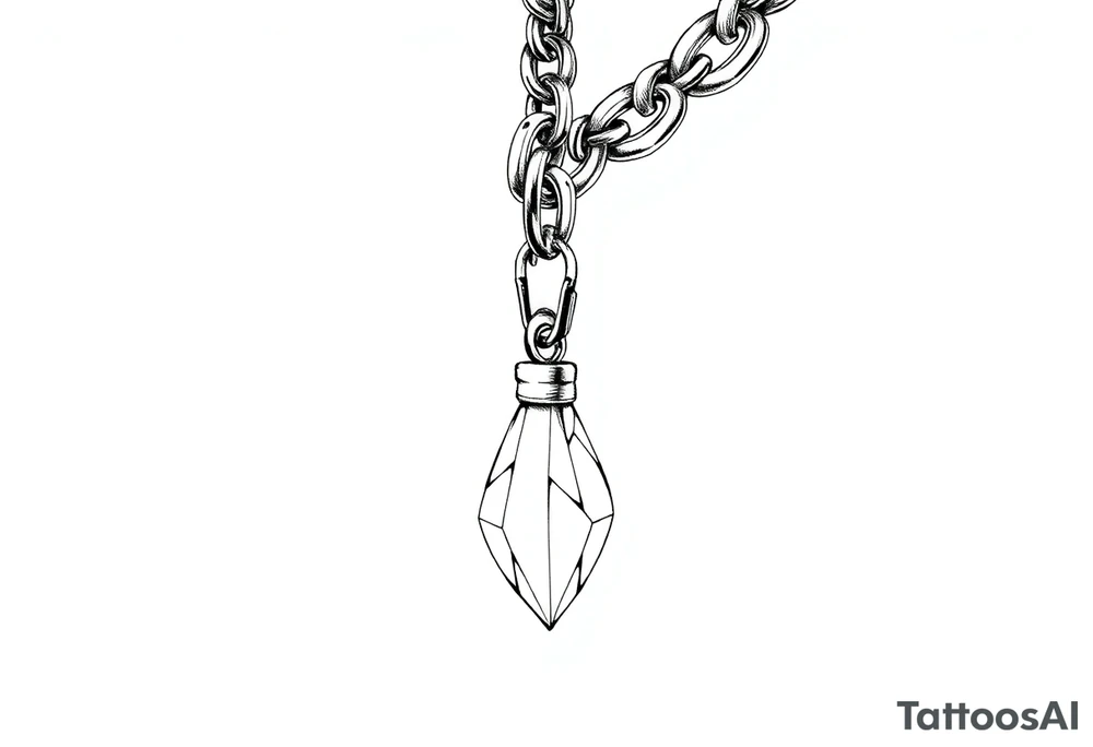 Iced out Cuban link chain with 23 pendant hanging tattoo idea