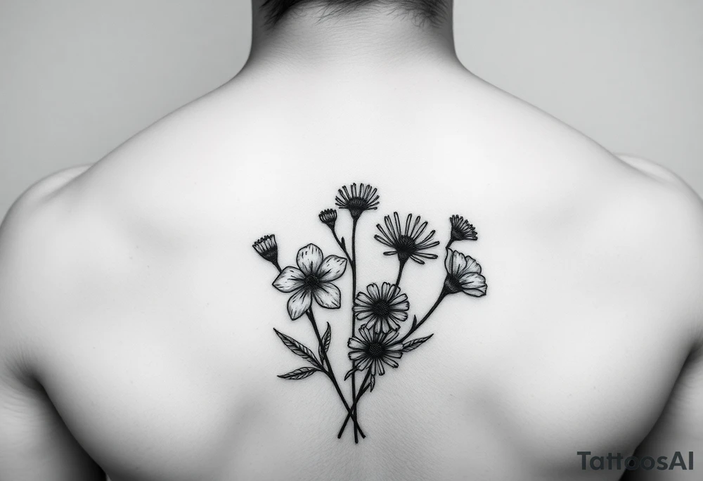Viola odorata & Aster throat tattoo tattoo idea
