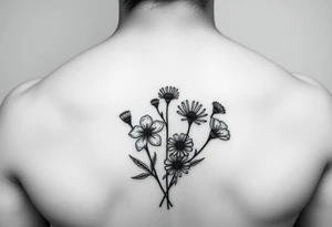 Viola odorata & Aster throat tattoo tattoo idea