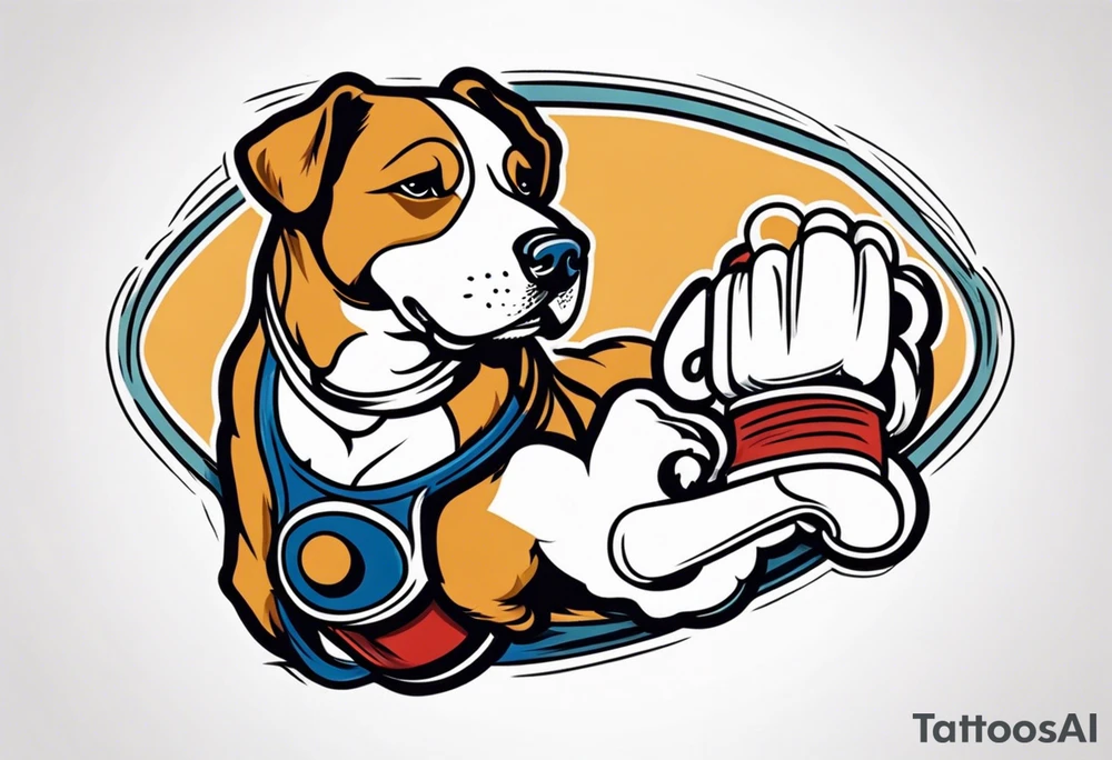 Dog boxing coach tattoo idea