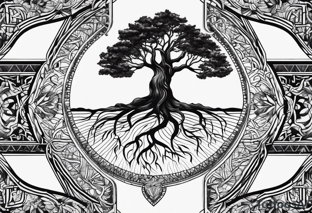 Family tree with roots tattoo idea