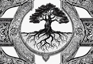 Family tree with roots tattoo idea