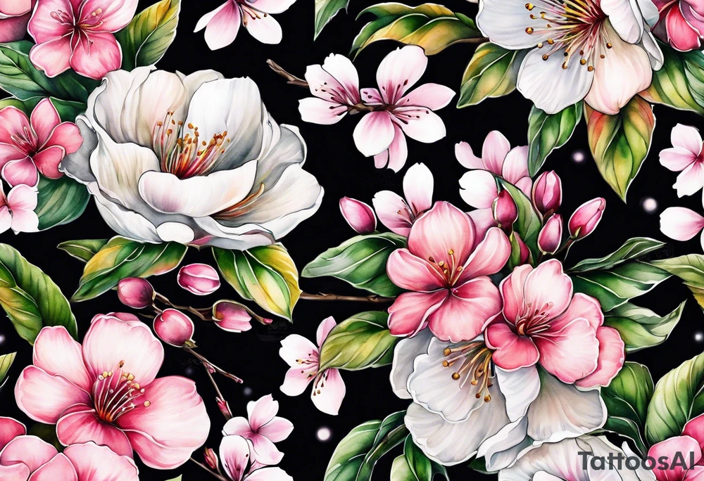 Gladius and cherry blossom tattoo idea