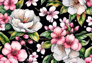 Gladius and cherry blossom tattoo idea