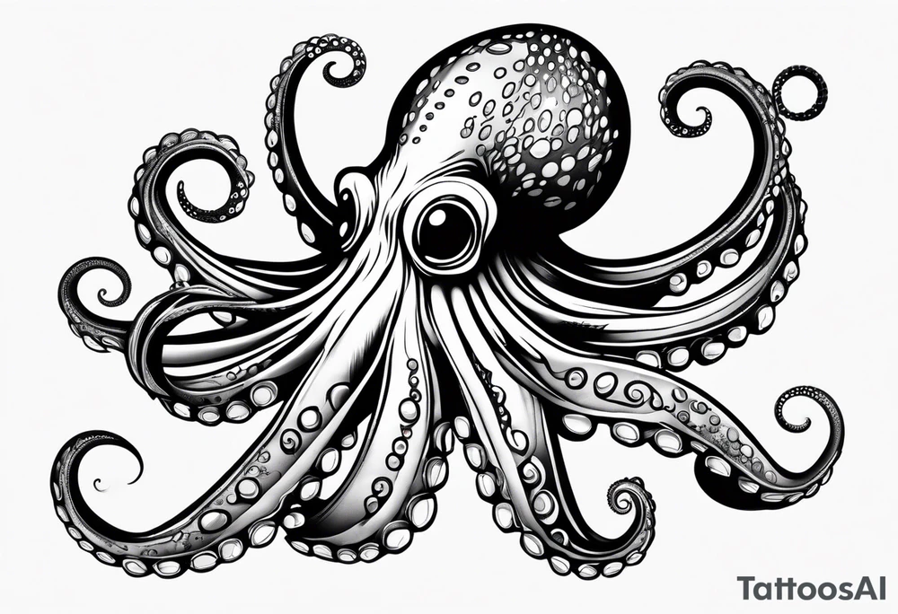 octopus with neon Blue suckers tattoo tattoo idea