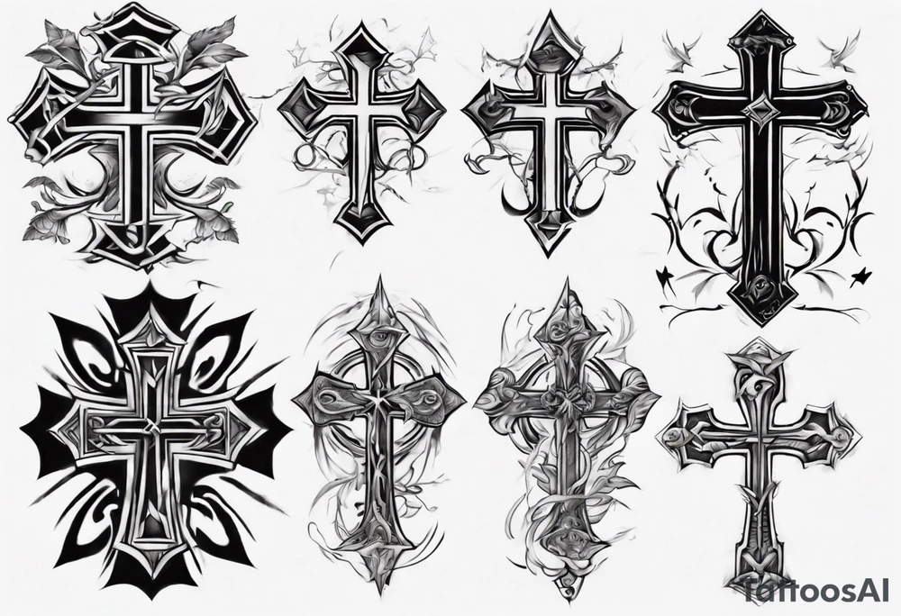 reverse cross tattoo idea