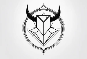 broken heart, halo, devil horns, small tattoo idea