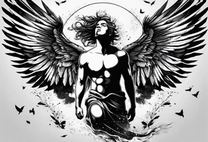 Icarus 
include the quote
let our scars fall in love tattoo idea