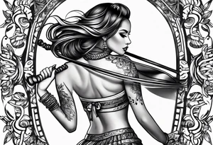 Girl twirling tattoo idea