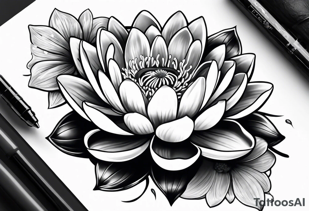 Water lily bouquet tattoo idea