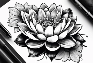 Water lily bouquet tattoo idea