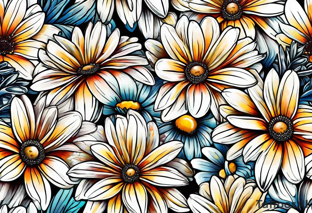 Daisy corner tattoo idea