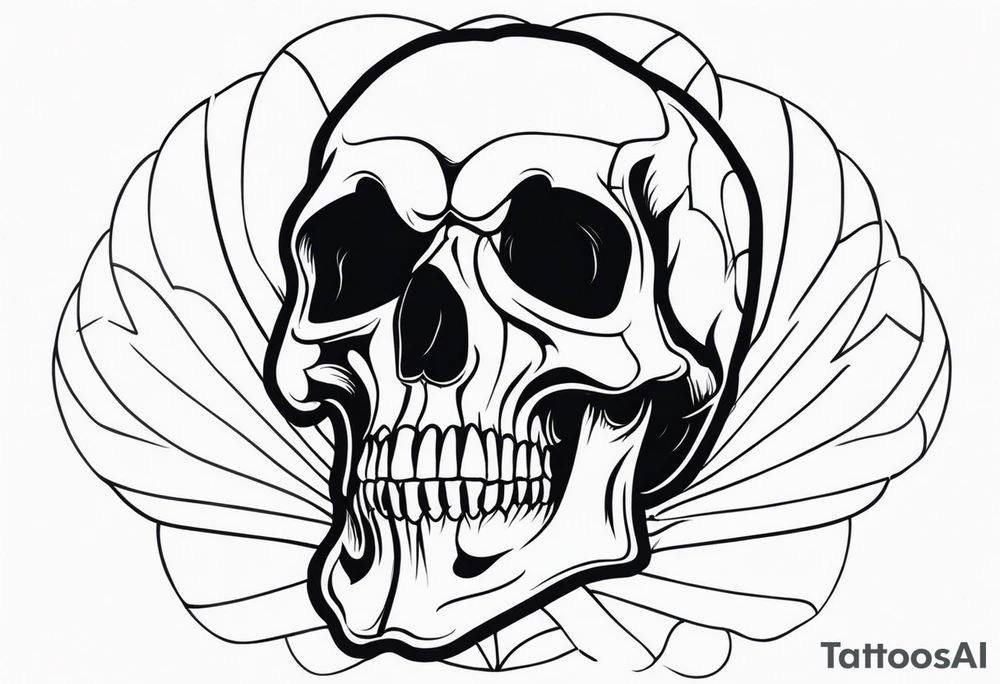 Very very very creepy skull tattoo idea