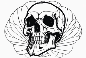 Very very very creepy skull tattoo idea