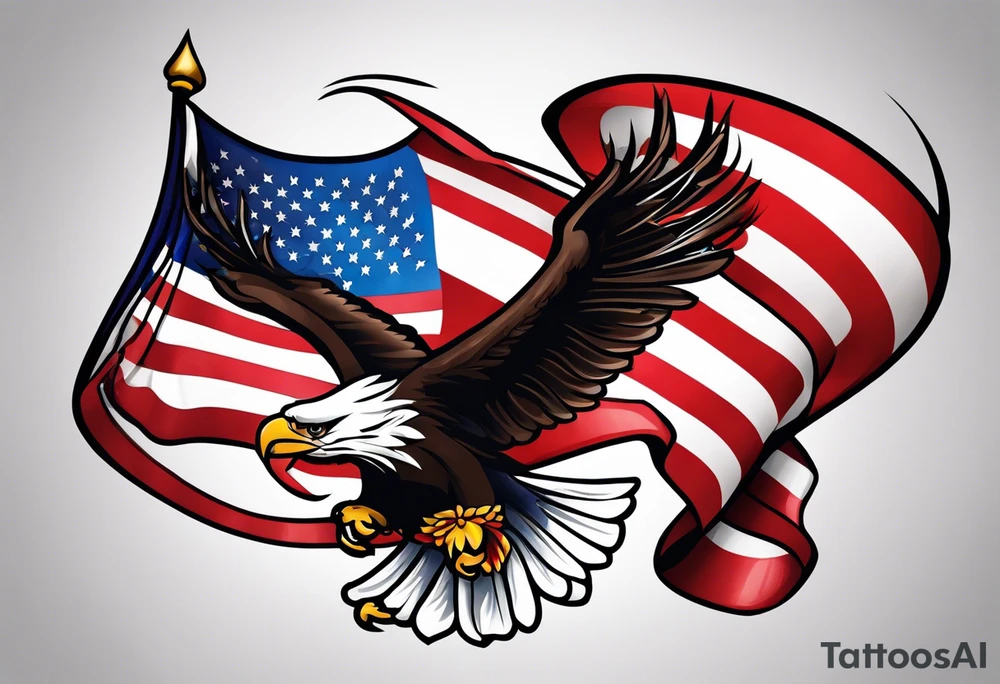 Tattoo design that incorporates the United States flag and the Philippines flag tattoo idea