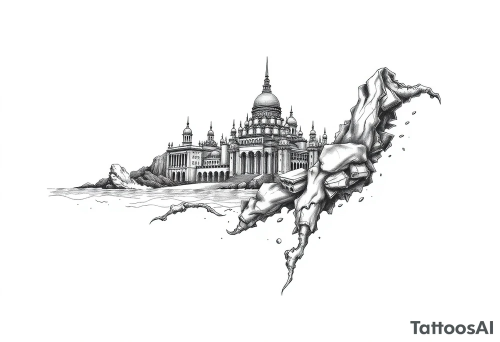 city of 
Atlantis tattoo idea