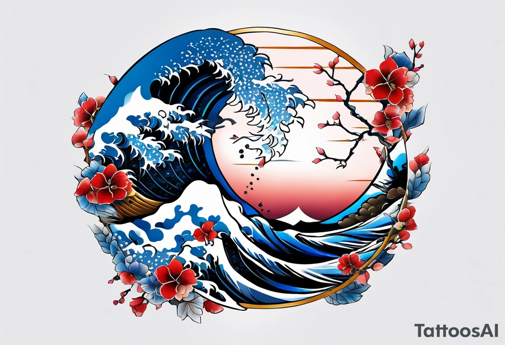 A japanese shimenawa around the wrist, make it blue without gradient tattoo idea