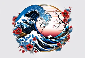 A japanese shimenawa around the wrist, make it blue without gradient tattoo idea